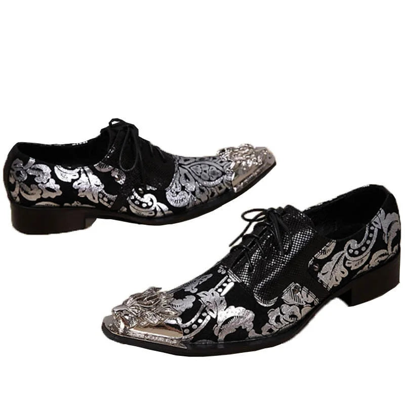 Chaussures habill es lacets pour hommes de style italien bout