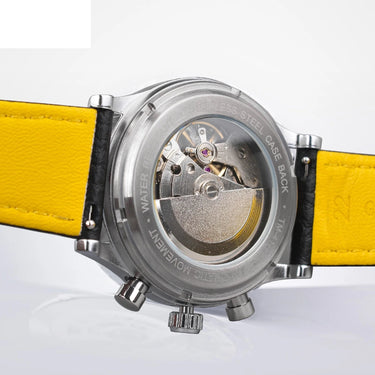 Classic Retro Concave Glass Calendar Two Dial Display Fashion Mens Mechanical Automatic Watches  -  GeraldBlack.com