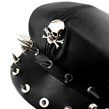 Cool Punk Rock Skull Spike Biker Newsboy Hat for Men  -  GeraldBlack.com