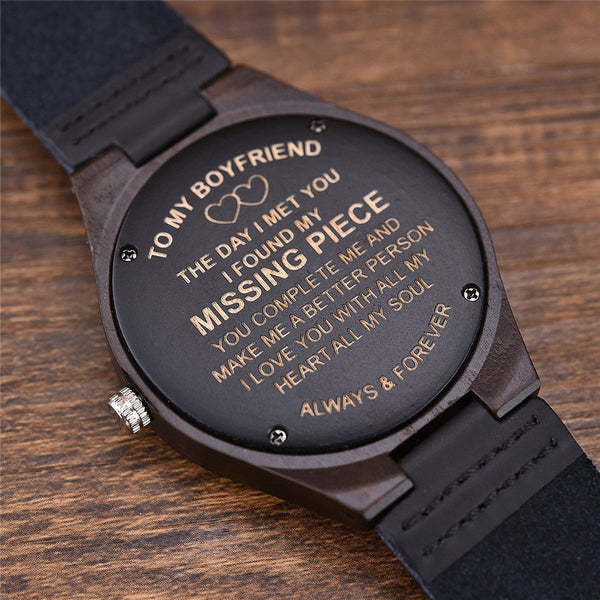 Customized Wood Watch Engrave your Personalized Logo On Back Gift Custom Watches Gift For Family  -  GeraldBlack.com