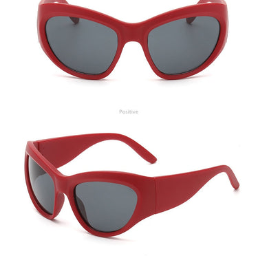Cyber Y2K Sport Women Punk Luxury Wrap Around Sun Glasses UV400 Eyewear Shades Da Sole Donna  -  GeraldBlack.com