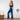Dark Blue Zipper Push Up Top High Waist Flare Jeans Shaper Set Bodysuit Two Piece Yoga Outfits  -  GeraldBlack.com