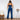 Dark Blue Zipper Push Up Top High Waist Flare Jeans Shaper Set Bodysuit Two Piece Yoga Outfits  -  GeraldBlack.com