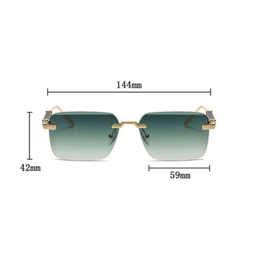 Designer Vintage Rimless Unisex Trendy Luxury Square Fashion Vintage Sunglasses  -  GeraldBlack.com