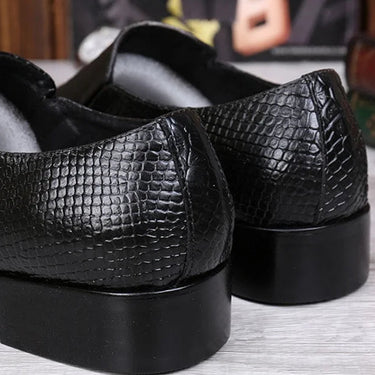 Elegant Fashion Pointed Metal Toe Black Leather Oxford Dress Wedding Business Party Shoes  -  GeraldBlack.com