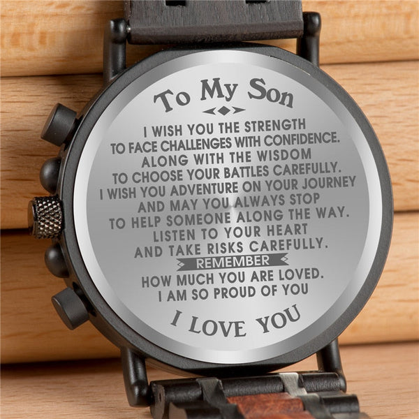 Engrave Your Personalized Logo On The Back Cover Unisex Customized Wood Watch  -  GeraldBlack.com