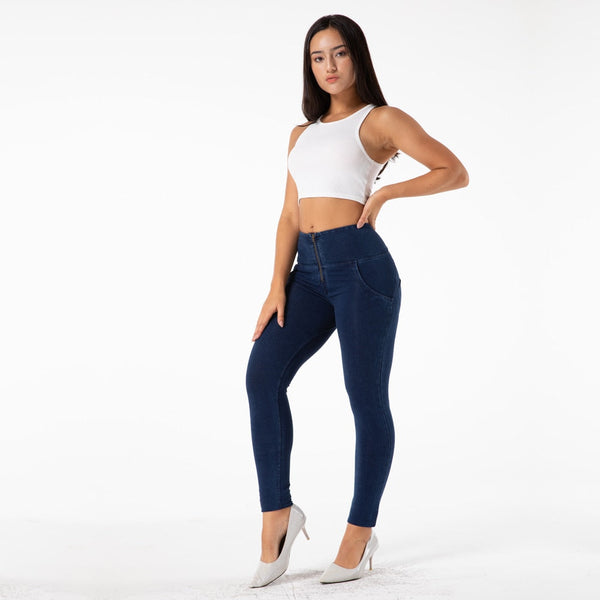 Enhancing High Waist Slim Yoga Jeggings Jeans Stretch Fitness Leggings Skinny Pants For Women Trousers Solid Fashion  -  GeraldBlack.com