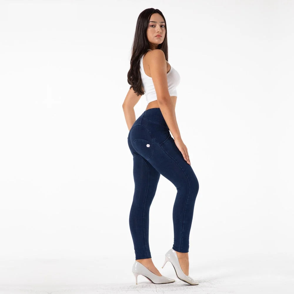 Enhancing High Waist Slim Yoga Jeggings Jeans Stretch Fitness Leggings Skinny Pants For Women Trousers Solid Fashion  -  GeraldBlack.com