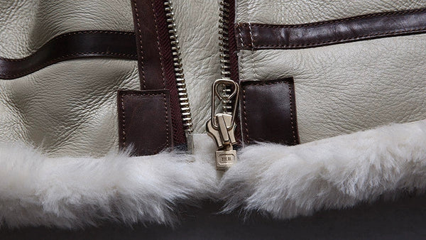 European Size Super Winter Warm Genuine Sheep Leather Mens Big Shearling Military Fur Jacket  -  GeraldBlack.com