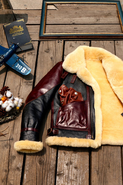 European US Size Super Warm Genuine Sheep Leather Mens Big B3 Shearling Merino Fur Winter Jacket  -  GeraldBlack.com