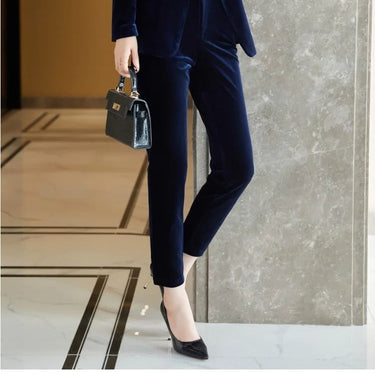 Fabric Velvet Formal Women Business OL Styles Professional Pantsuits Office Work Wear  -  GeraldBlack.com