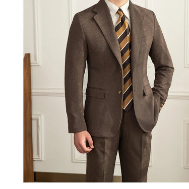 Fall Business Formal Casual Dress Wedding 2pc Suit For Men Solid Color Casual Office Work Party Prom Costume  -  GeraldBlack.com