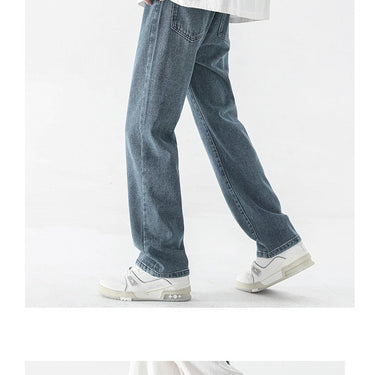 Fashion basic solid color jeans men's American trend street everything simple straight pants  -  GeraldBlack.com