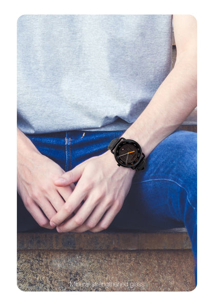 Fashion Casual Wooden Men's Auto Date Wristwatch Genuine Leather  -  GeraldBlack.com