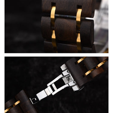 Fashion Casual Wooden Watch Men's Quartz Genuine Leather Wristwatch  -  GeraldBlack.com