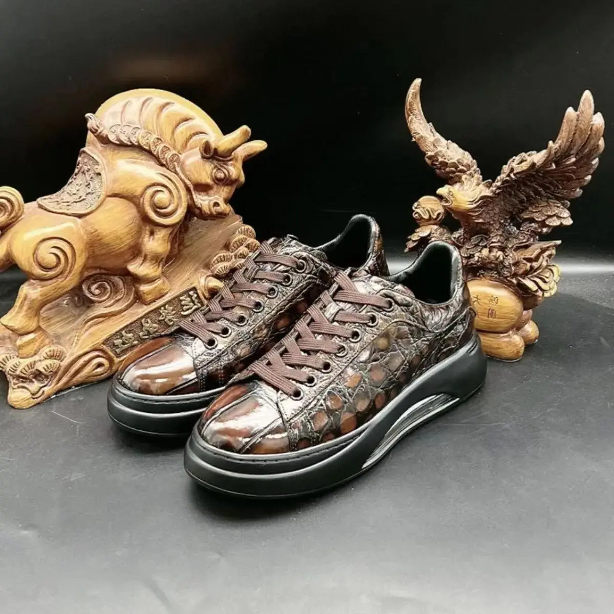 Fashion Crocodile Skin Genuine leather Causal Shoes for Men  -  GeraldBlack.com