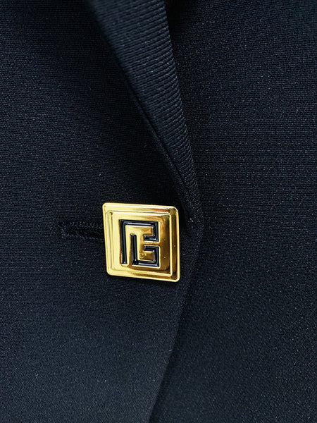 Fashion Designer Jacket Women's Slim Fitting Sleeve Beading Single Button Blazer Coat  -  GeraldBlack.com