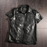 Fashion Men's Retro Slim Top Layer Sheepskin Short Sleeve Leather Lightweight Street Coat  -  GeraldBlack.com