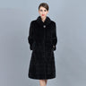 Fashion Natural Mink Fur Women Black Genuine Warm Winter Long Jacket  -  GeraldBlack.com
