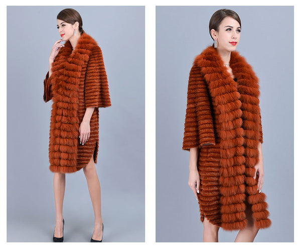Fashion Real Mink For Fur Women Collar Jacket Two Color Fashion Coat  -  GeraldBlack.com