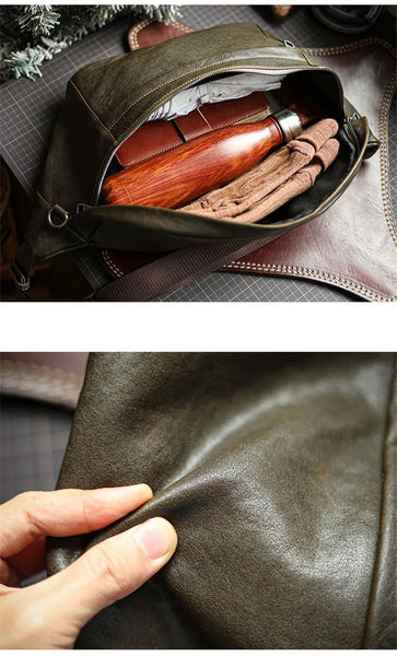 Fashion vintage luxury genuine soft cowhide leather men large-capacity chest bag casual designer big  -  GeraldBlack.com