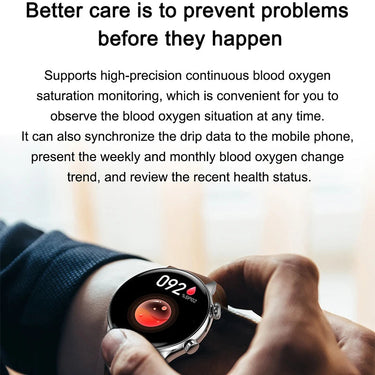 Full Touch bluetooth Call Music Play Women men NFC Blood Pressure Oxygen Heart Rate Monitor Sports Smartwatch  -  GeraldBlack.com
