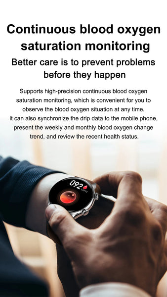 Full Touch bluetooth Call Music Play Women men NFC Blood Pressure Oxygen Heart Rate Monitor Sports Smartwatch  -  GeraldBlack.com