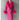 Fushia Color Women's Double Faced Winter Slim Long Wool Cashmere Real Fox Fur Collar Cuffs Coat Outerwear  -  GeraldBlack.com