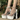 Women's Pearl Chain Decor Open Toe Platform Chunky Heel Hi-heel Pumps