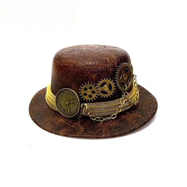 Gears Victorian Steampunk Mini Top Hat Headband  -  GeraldBlack.com