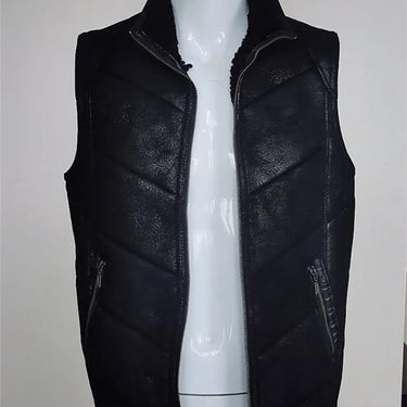 Genuine Leather Lamb Fur Men Clothing Thick Eco Fur Vest Coat jacket  -  GeraldBlack.com