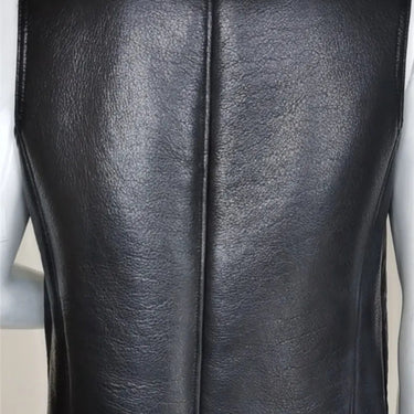 Genuine Leather Men Real Lamb Fur Thick Warm Vest Coat  -  GeraldBlack.com