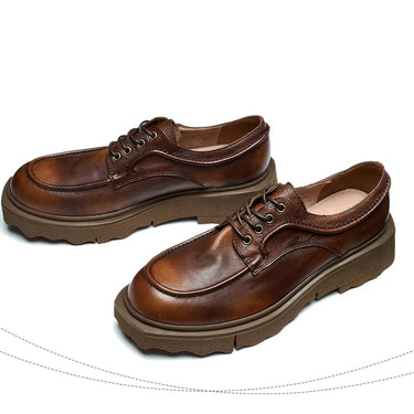 Genuine Leather Men's Lace-up British Style Retro Oxfords Casual Shoes  -  GeraldBlack.com