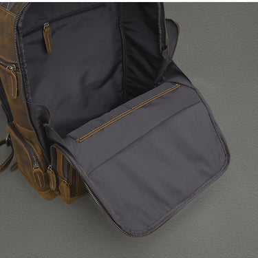 Genuine Leather Men's Large Capacity Laptop Multi-Pocket School Portable Travel Backpacks Bags  -  GeraldBlack.com