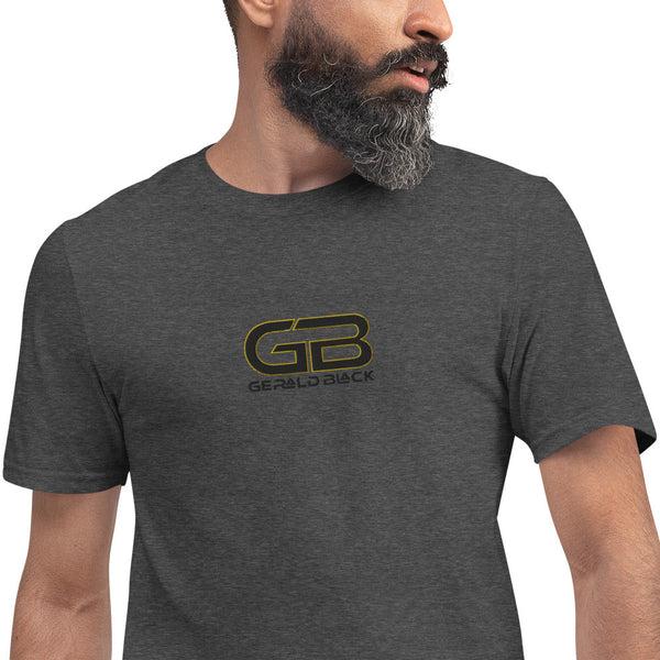 Gerald Black Unisex Embroidered Gold Label Short-Sleeve T-Shirt BKGD  -  GeraldBlack.com