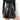 Gothic Synthetic Leather Black Pleated Dark Vintage Slim Tie Front Mini Skirts for Women Streetwear  -  GeraldBlack.com