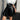 Gothic Synthetic Leather Black Pleated Dark Vintage Slim Tie Front Mini Skirts for Women Streetwear  -  GeraldBlack.com