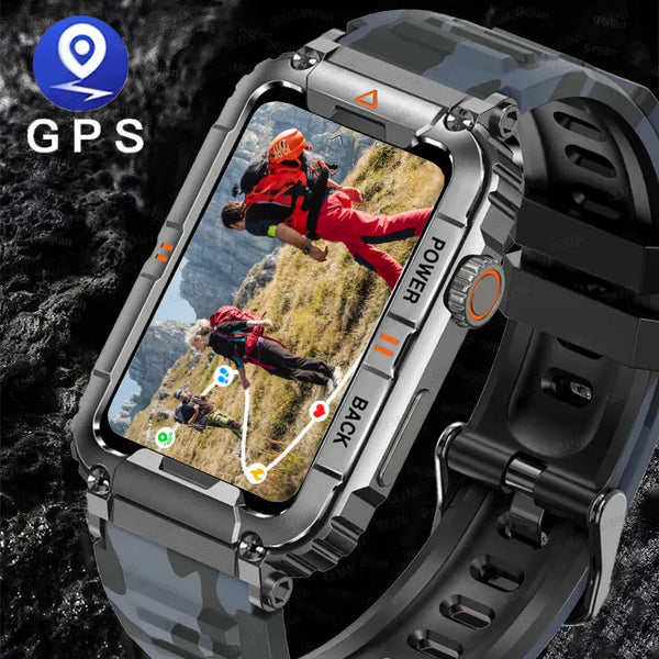 GPS Men Bluetooth Call Health Monitoring AI Voice Sports Waterproof Smartwatches  -  GeraldBlack.com