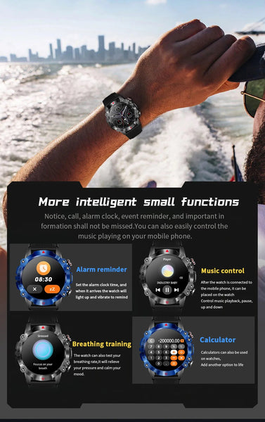 GPS motion track Sports watches Bluetooth Call Heart Rate Blood Pressure Smartwatch For Android ios  -  GeraldBlack.com