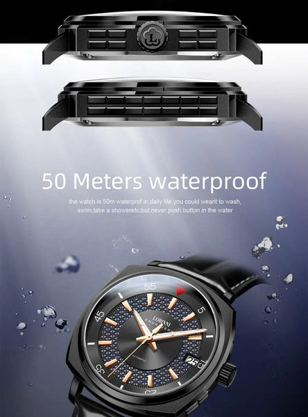 Graduated Colour Square Mens Automatic Mechanical 43mm 80hrs Power Reserve Wristwatches  -  GeraldBlack.com