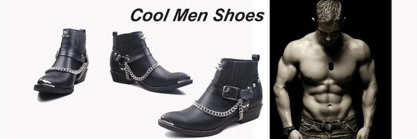 High Heels Metal Toe Red Leather Medium Long Motorcycle Cowboy Party Boots for Men  -  GeraldBlack.com