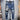 Hole Patch Collage Patchwork Color Slim Feet Stretch Jeans Contracted Personality Casual Pants  -  GeraldBlack.com