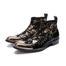 Italian Type Men Pointed Metal Toe Black Leather Ankle Boots for Party  -  GeraldBlack.com