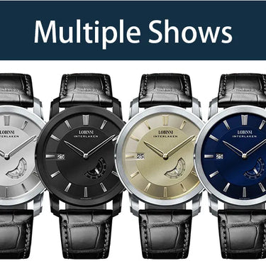 Japan Movement Automatic Men Genuine Leather Business Second Dial Watches  -  GeraldBlack.com