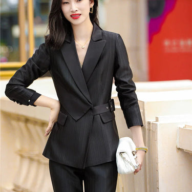 Ladies Office Formal Professional Business Work Wear Suits OL Styles Career Interview Blazers Trousers Set Pantsuits  -  GeraldBlack.com