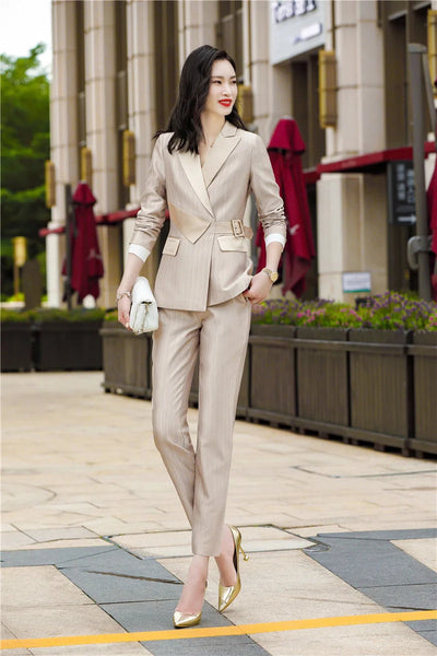 Ladies Office Formal Professional Business Work Wear Suits OL Styles Career Interview Blazers Trousers Set Pantsuits  -  GeraldBlack.com