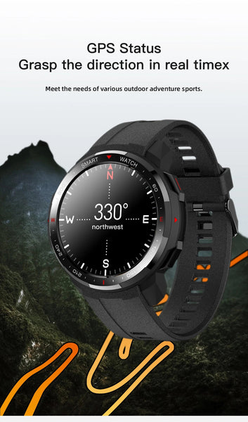 Local Music Play Smart Watch with 8GB Storage Blood Pressure Oxyen Health Monitor compass Sports wristwatch  -  GeraldBlack.com