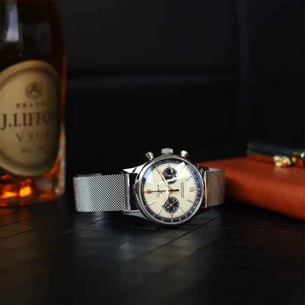 Luxury Chronograph Mechanical Watch ST1901 Movement 40mm Sapphire Mesh Belt Watch For Men  -  GeraldBlack.com