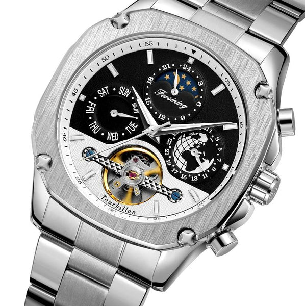 Luxury Classic Tourbillon Wrap Men Stainless Full Steel Military Automatic Mechanical Watch  -  GeraldBlack.com