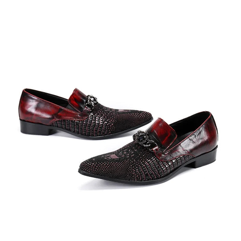 Luxury Handmade Men's Italian Style Genuine Leather Slip-on Party and Wedding Loafers Shoes  -  GeraldBlack.com